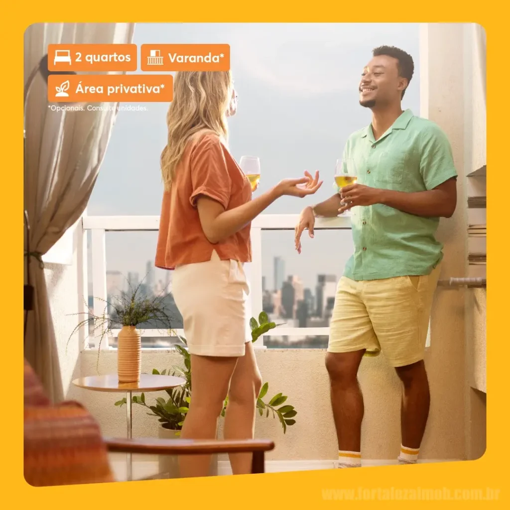 Planta apartamento 2 quartos com varanda Jacarecanga